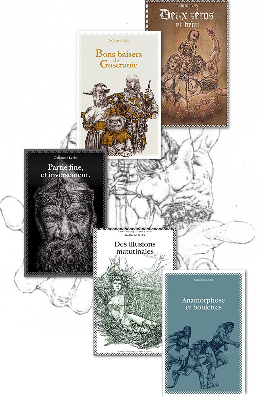 Couvertures de la saga Deux Zéros et demi